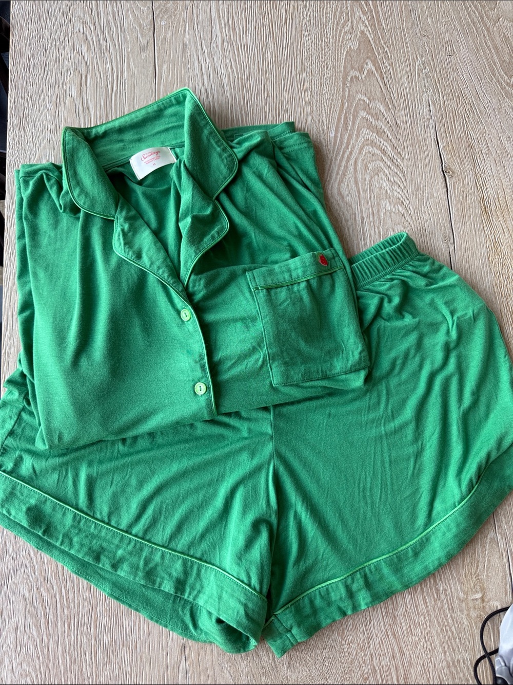 In my Sundays green short pajama set M